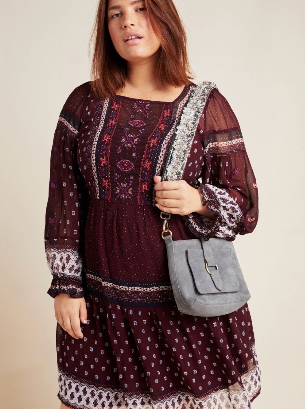 Anthropologie Maeve Galene Embroidered Tunic Dress